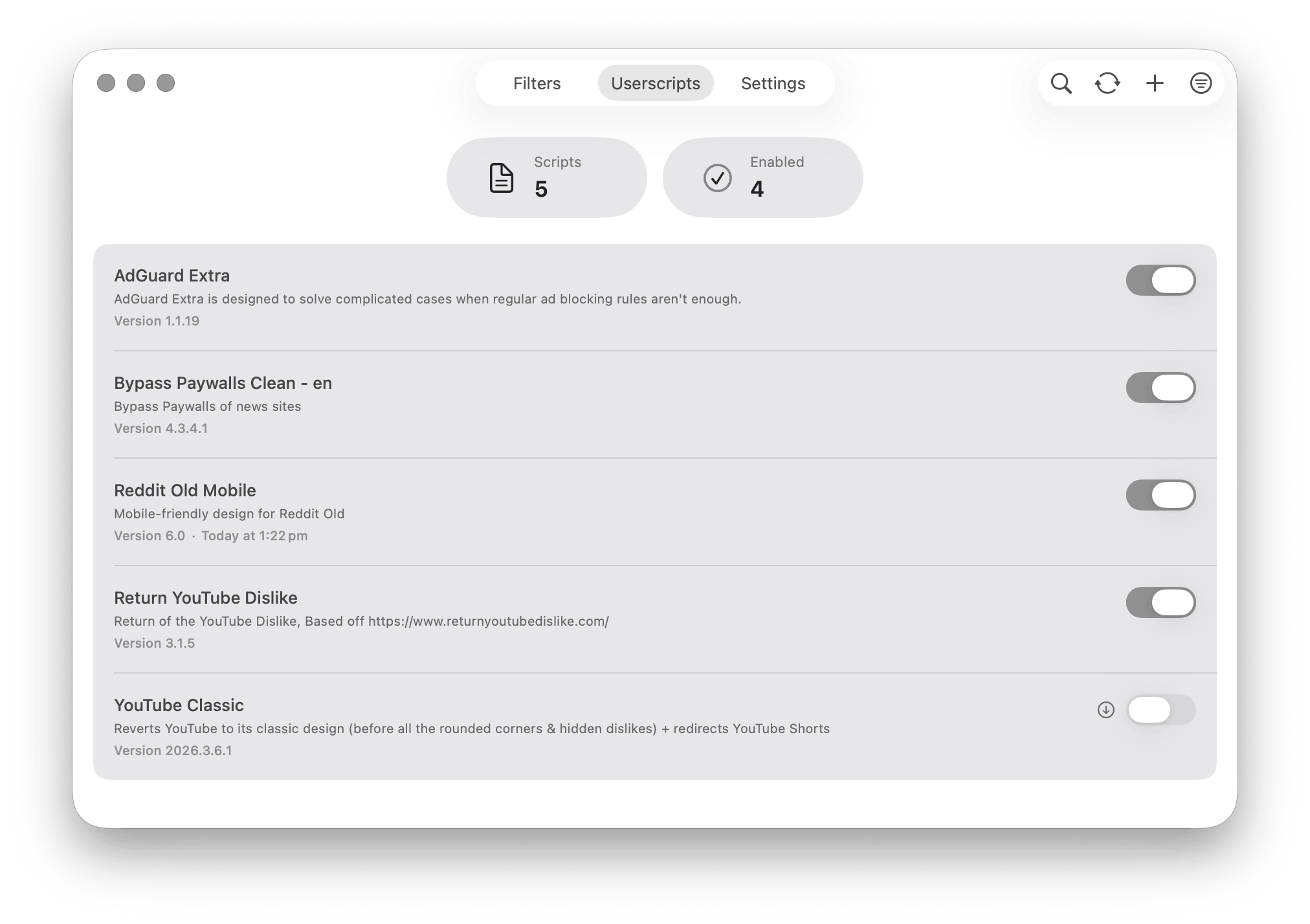 wBlock userscript management